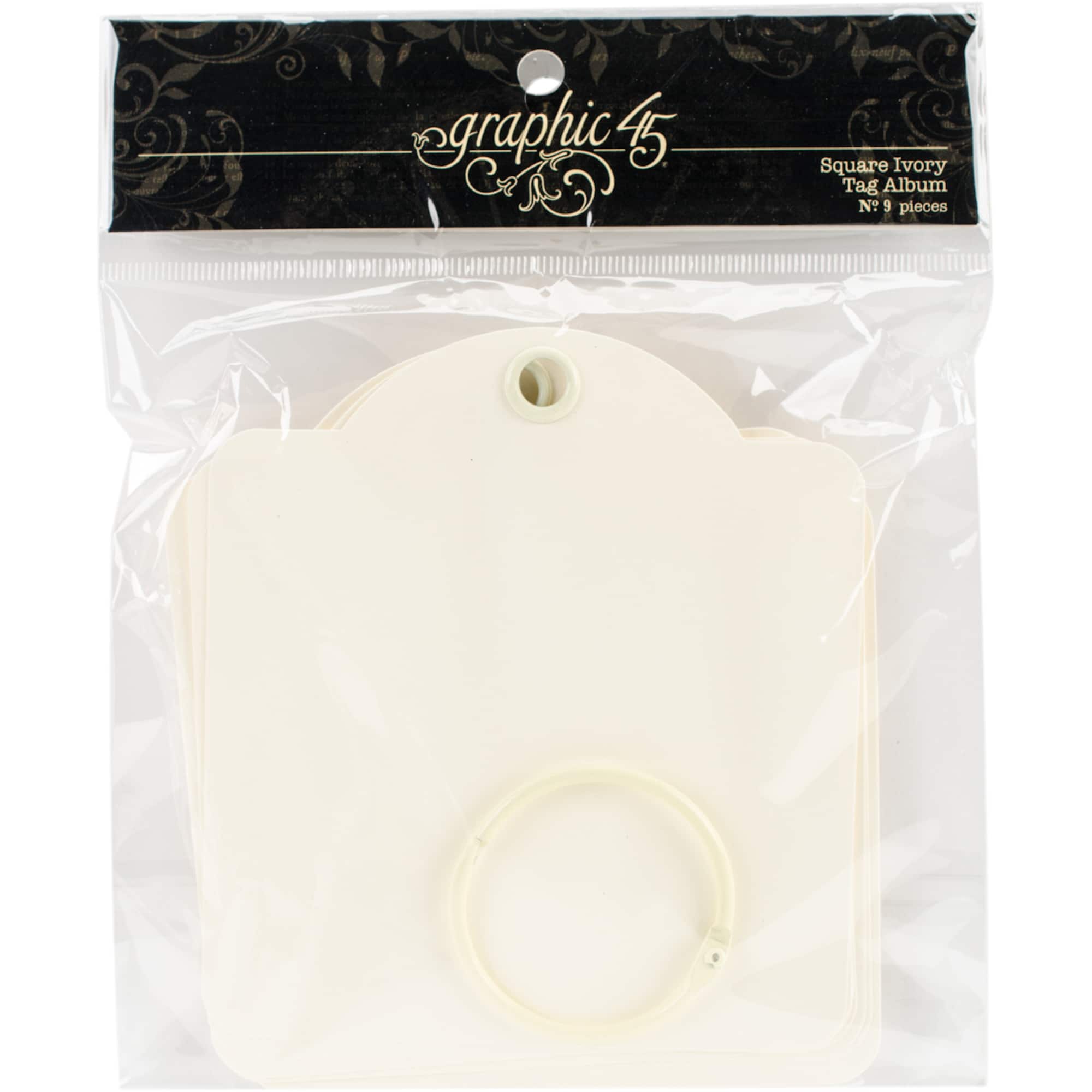 Graphic 45 Staples Square Ivory Tag Album, 4.5" x 5"
